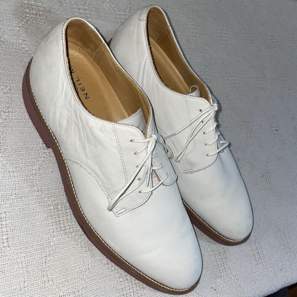 Neil M. Men’s Dress Oxfords Size 13 M Ivory Leather Going Out Party Fun